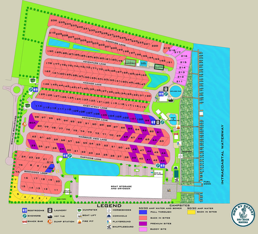 Park Map North Myrtle Beach RV Resort and Dry Dock